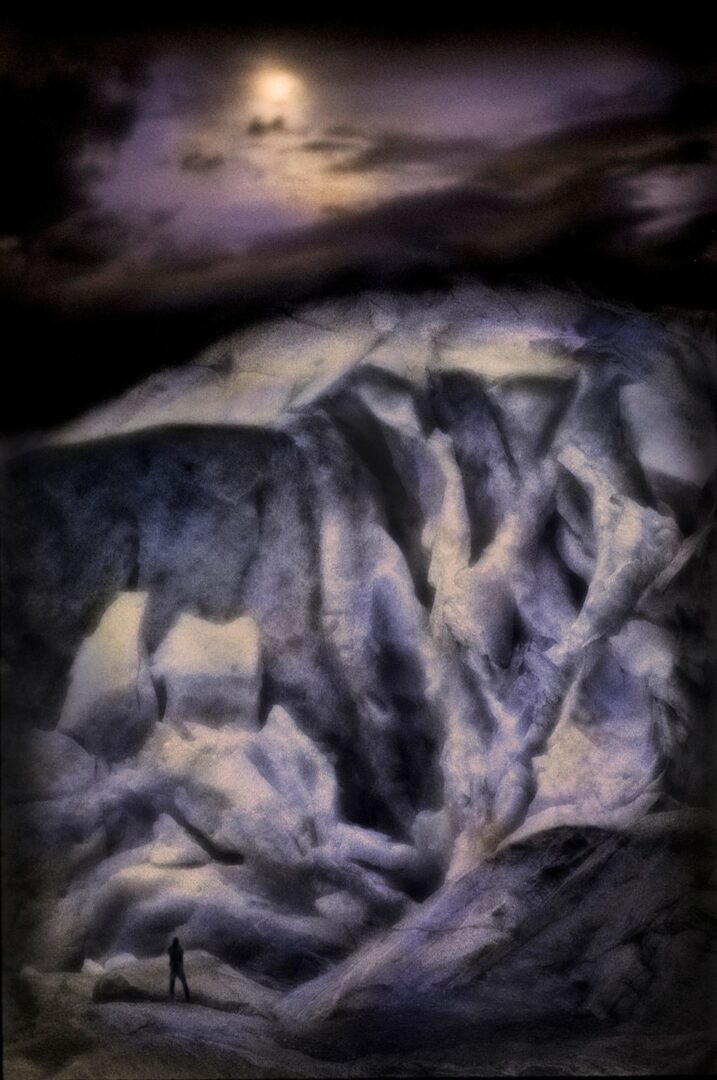 A blurry image of a rock formation.